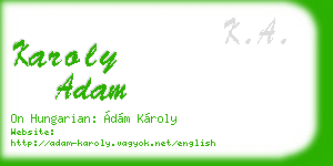 karoly adam business card